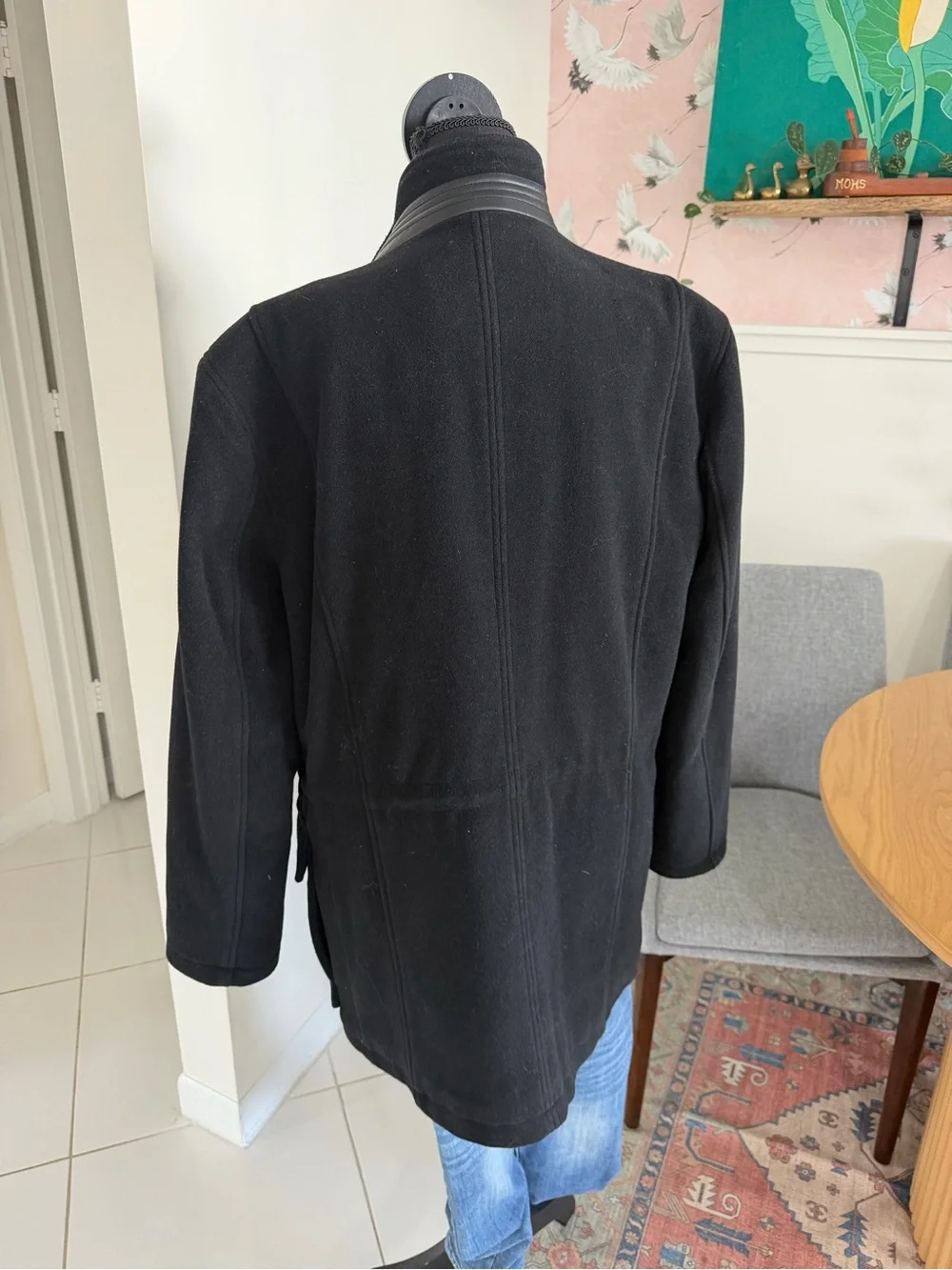 Cole Haan Mens Medium $598 Wool Black Winter Coat Quilted Lined